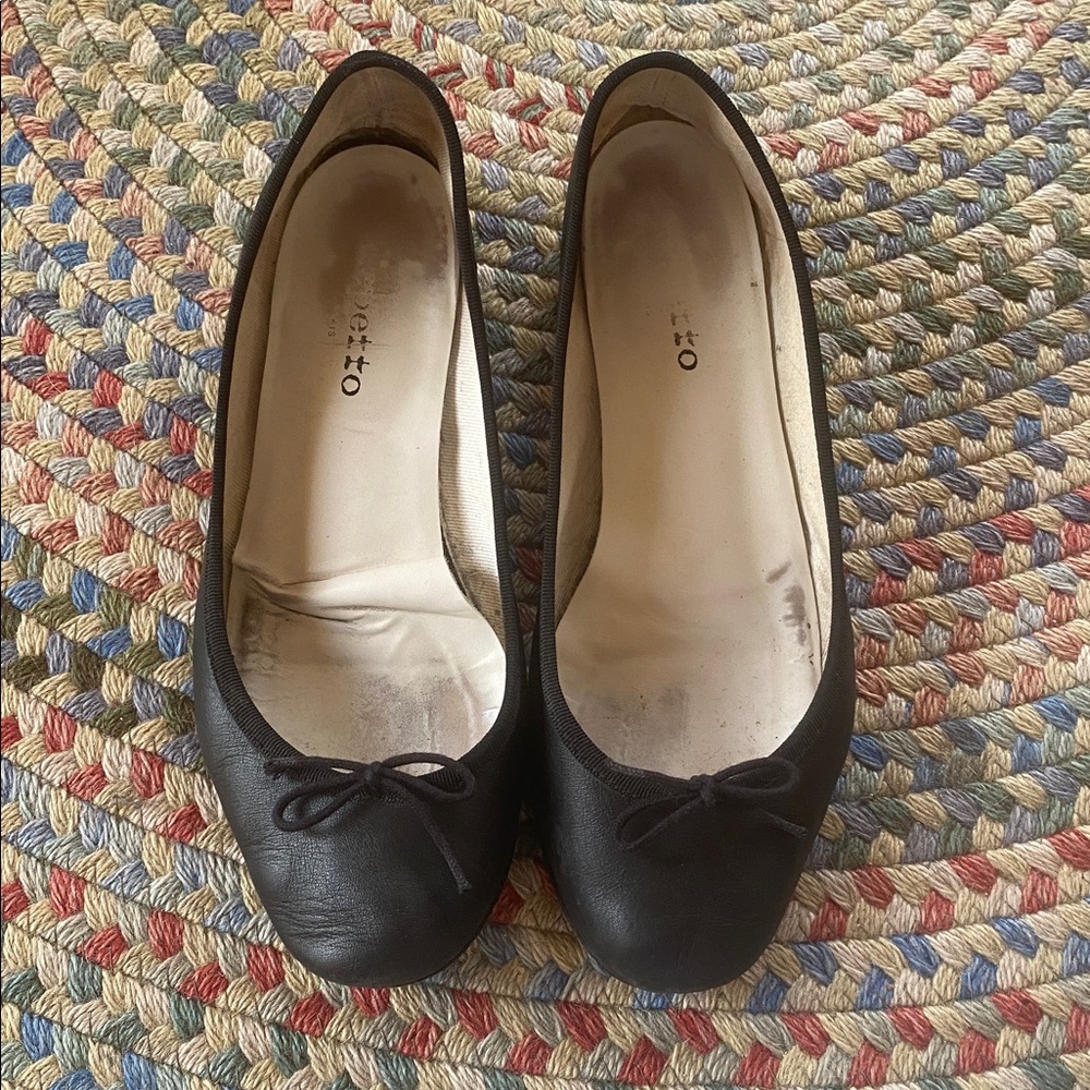 Repetto Camille ballet pumps heel in black leather nappa size 40.5 (9.5) - Picture 6 of 14